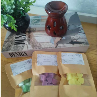 Kit Réchaud Wax Melts - 1 Rechaud Ceramica + 5 kit de Pastilhas - Acompanha uma velinha para o Rechaud de presente