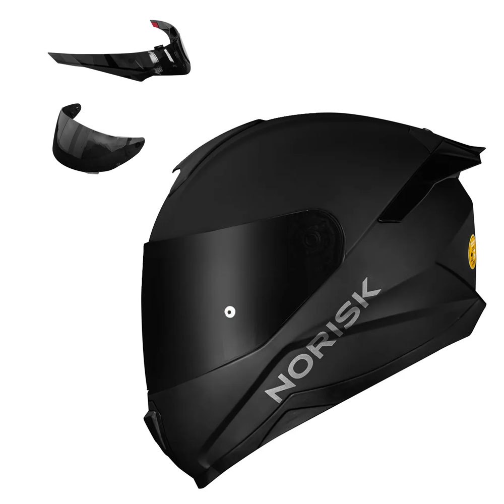 Capacete Norisk FF802 Razor Monocolor Edition Preto Fosco com Spoiler e Viseira Fumê