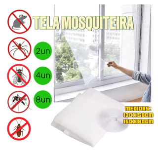 Kit Tela Mosquiteira Janela Anti-inseto Mosquito 2 a 8 unidades 130x150 e 150x180
