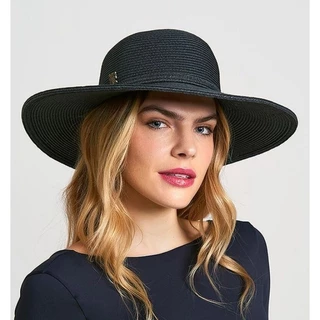 Chapéu Paris Preto de Fibra Sintético Palha Feminino