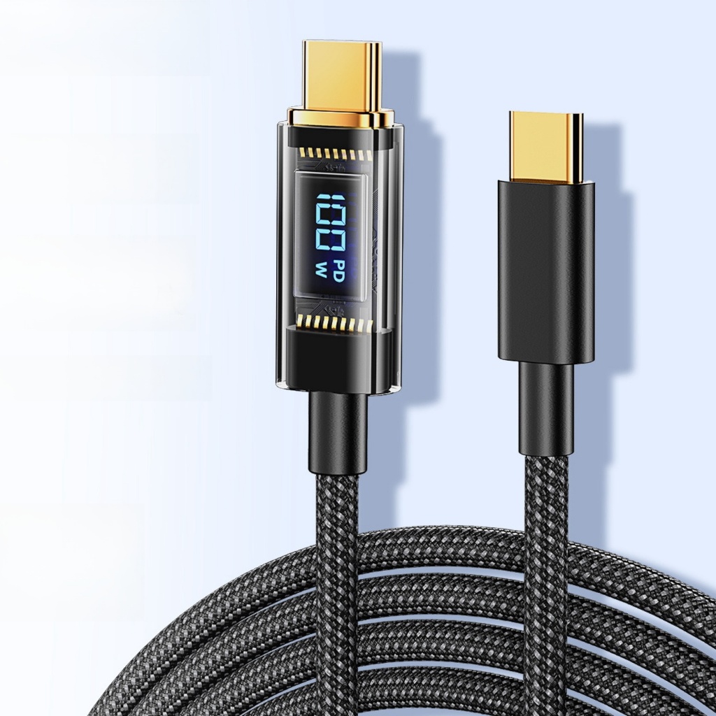 PD100W 66W Visor digital Tipo C Cabo de carregamento rápido para telefones USB Android-USB-A2
