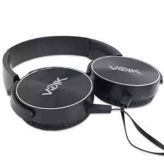 Fone De Ouvido Over-Ear Com Fio Extra Bass Preto Voik 450AP