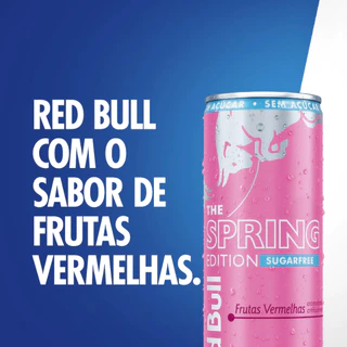 Energético Red Bull, Spring Edition, Frutas Vermelhas, Sem Açúcar 250ml