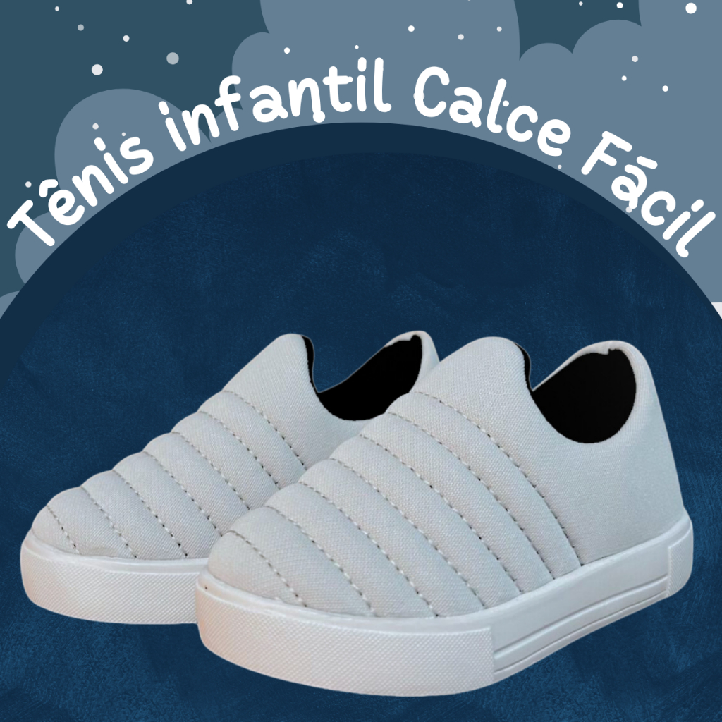 Tênis Calce Fácil Confortável Antiderrapante Infantil Meia Casual Menino Menina Passeio Escola Masculino Feminino.