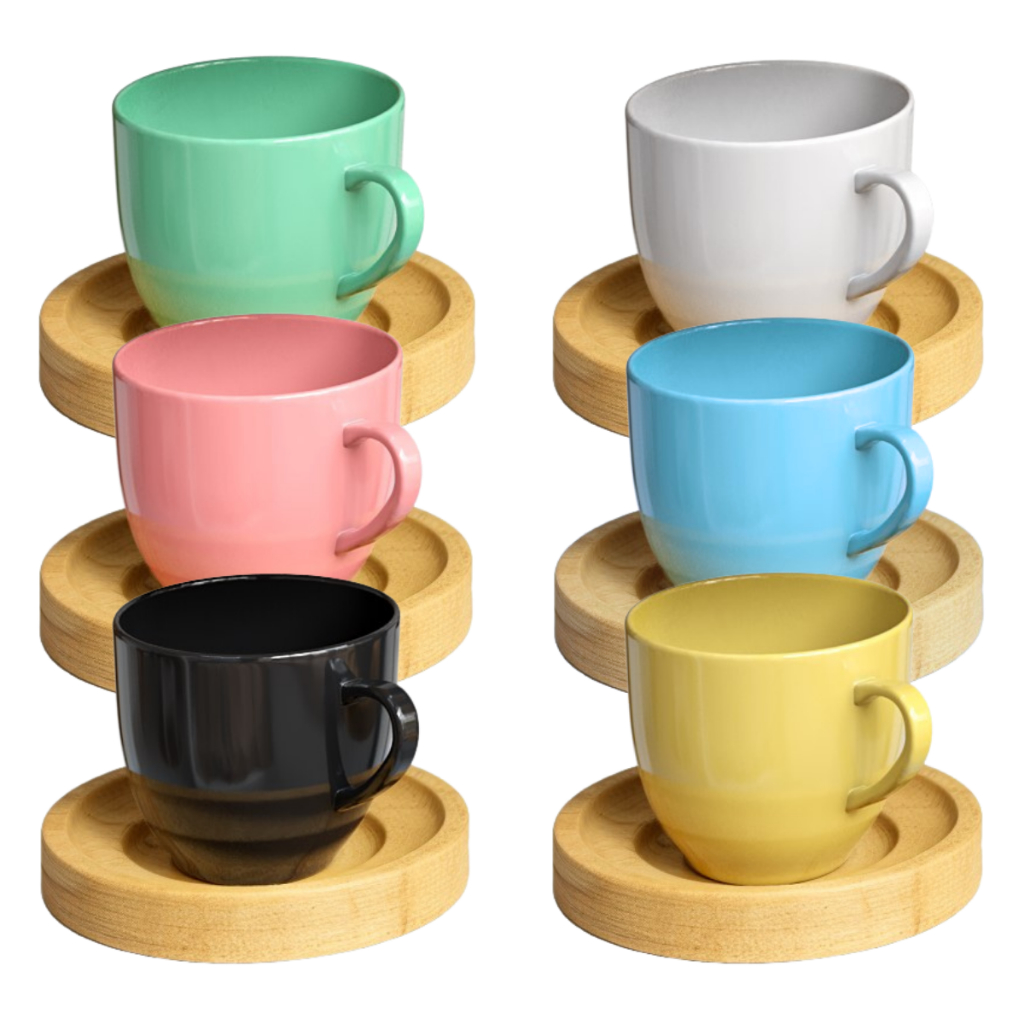 Jogo 6 Xicaras De Porcelana Cafe Expresso 95ml - 12 Peças | Shopee