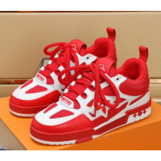 Tênis LV Vuitton Sneaker Grife Cadarço Duplo- Luxo Confortável Leve Masculino Feminino Queima de Estoque - ENVIO IMEDIATO!