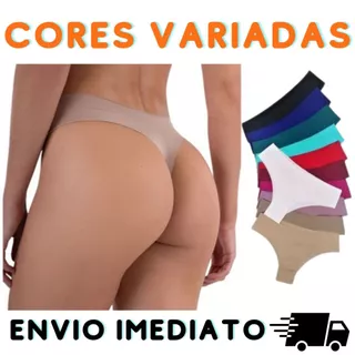Kit 10 Tanga não marca Corte Laser SEM COSTURA Lateral Calcinhas Confortáveis