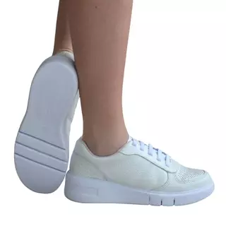 Tênis Feminino Usaflex Slipon Casual Couro Am01002 Branco em Oferta na Shopee
