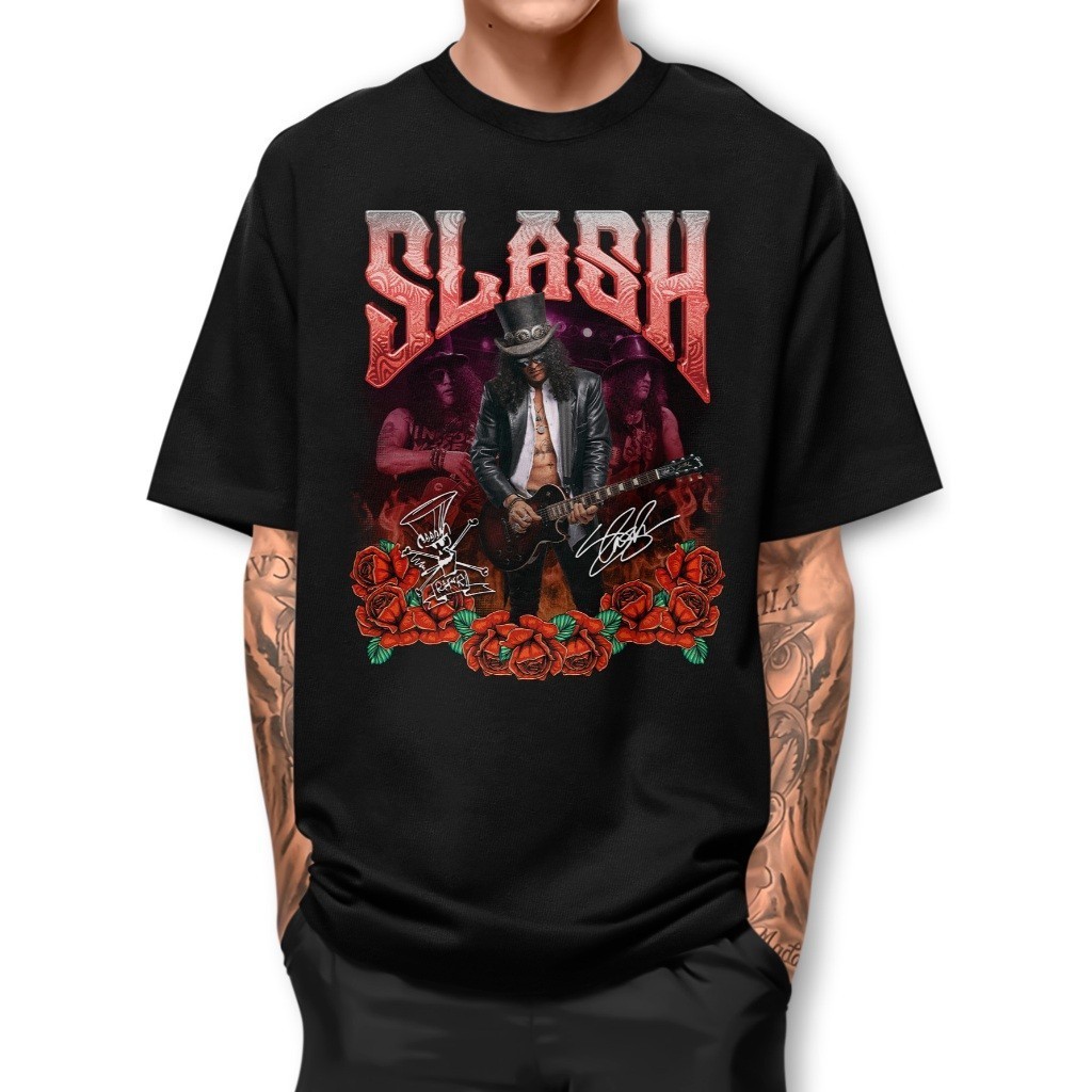 Camiseta Basica Slash Guitar Algodao Manga Curta WINTER Top