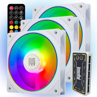 Kit 3 Cooler Fan Branco Controladora Led Argb 120mm Pc Ventoinha Gamer