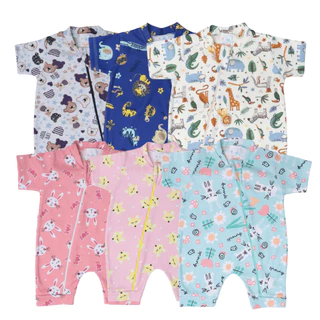 Kit 3 Macacão Curto com Zíper para Bebê Verão