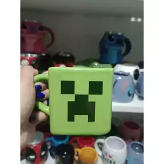 caneca quadrada minecraft creeper,verde jogo, mais vendidos promoção oferta