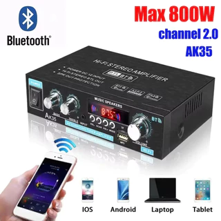 Amplificador de Audio Digitais de Alta Fidelidade Bluetooth, MP3 Channel 2.0, Som AMP 800w