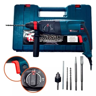 Martelete Perfurador Rotativo Rompedor Autoreverso 1200w 2,7 Joules SDS Plus Com Kit