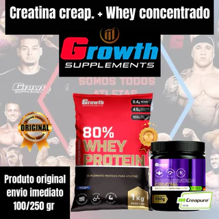 Whey Protein Concentrado Básico 1Kg Growth Suplementos Fonte De Proteinas