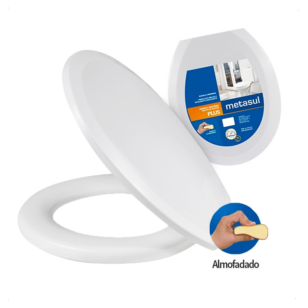 Assento Sanitário Almofadado Basico Oval Universal Plus Slim Metasul