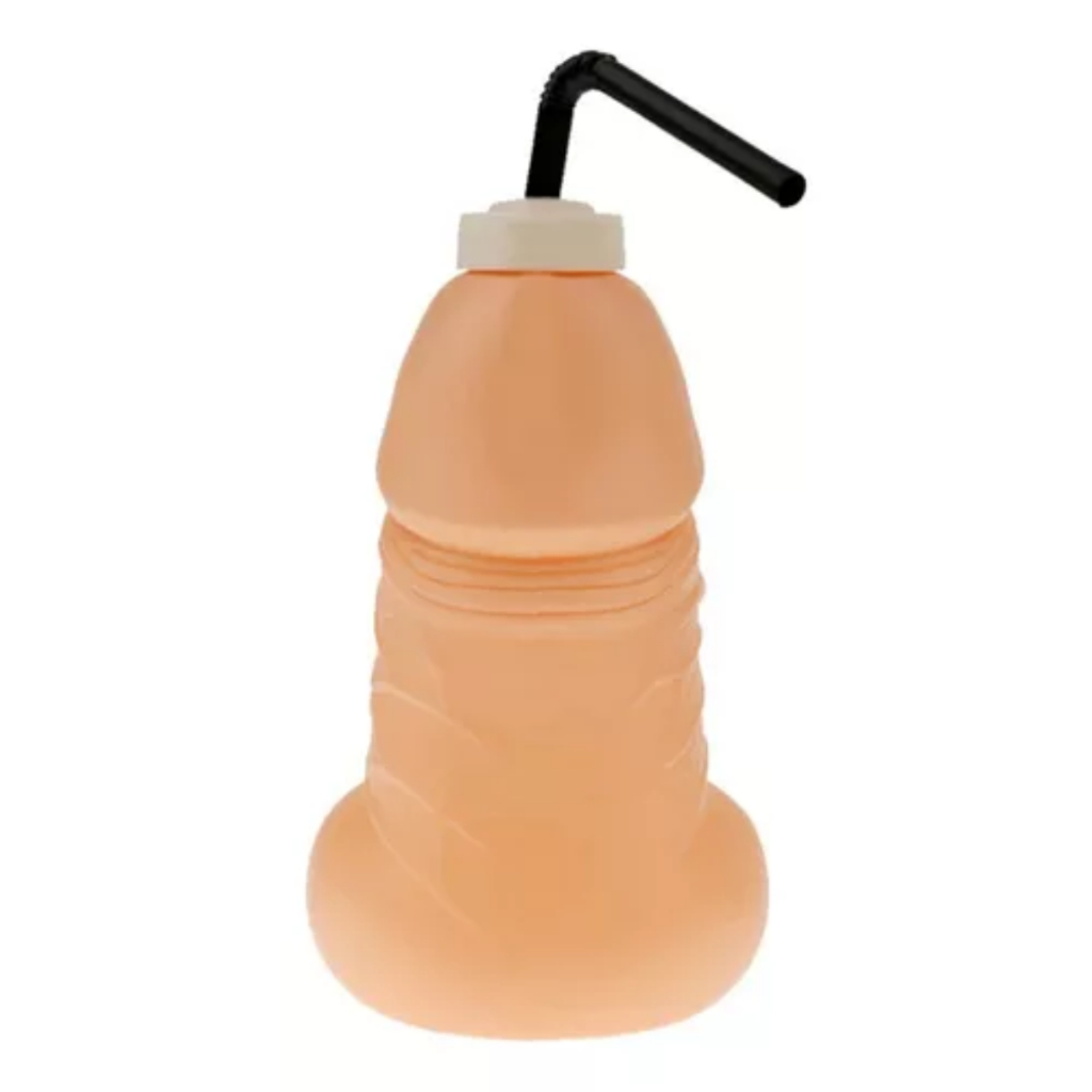 Copo com Canudo Pênis Pinto Erótico Despedida De Solteira Chá De Lingerie Garrafa Bebida Grande