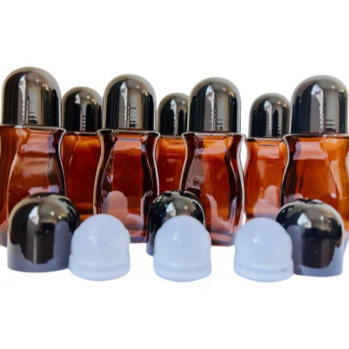 Frasco Vidro Âmbar Desodorante Roll On 50mL