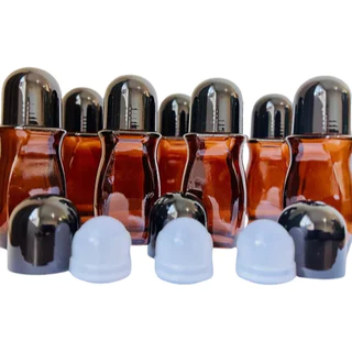 Frasco Vidro Âmbar Desodorante Roll On 50mL