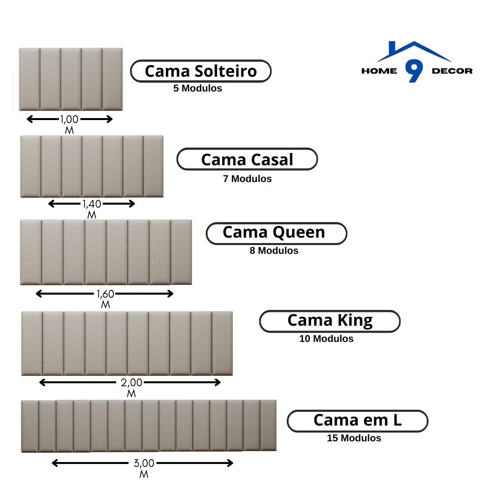 Imagem do produto Kit 10 Cabeceira Completa Cama Box Casal Solteiro Retangular 45x20  - ENVIO IMEDIATO 4