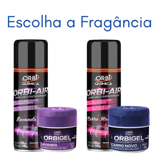 Kit Limpa Ar Condicionado Higienizador Spray Orbi 200ML Aromatizador + CHEIRINHO