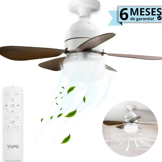 Lampada Ventilador De Teto E27 C/ 5 Helices Madeira Garantia