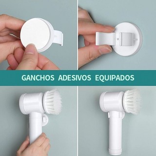 Escova de Limpeza 5 em 1 Sem Fio Limpador Multiuso Prático Com Mais Duas Cabeças de Escova — foto 7 — Achou Levou Brasil