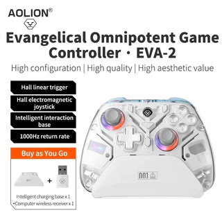 Controle Sem Fio Aolion Eva 2 Hall Effect Rgb Com Dock