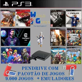 Pendrive com desbloqueio para Ps3 + loja com mais de 9 mil jogos ps3 + emuladores para ps3