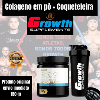 Colágeno Em Pó 150gr Original Growth Suplementos Melhora a Pele