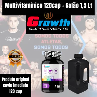 Multivitaminico Growth Suplementos 120 Capsulas + Galão de1,5L Original