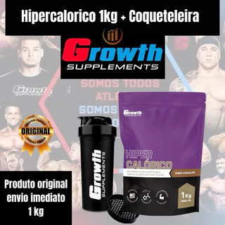 Hipercalórico Growth Suplementos 1Kg + Coqueteleira Mais Força