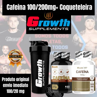Cafeína 100mg 200mg Growth suplementos Mais Energia Produto Original