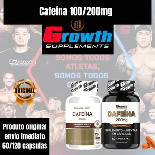 Cafeína Growth Suplementts Mais Energia 100mg 200mg Melhora Seu Treino