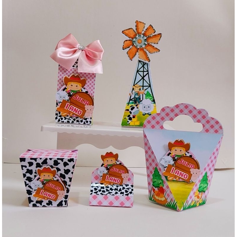 Kit Festa- Lembrancinha Personalizada-Tema Fazendinha menina | Shopee ...
