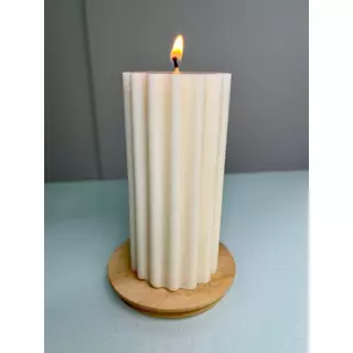Vela Aromática Vegetal Pilar Cilíndrico Listrado 155g