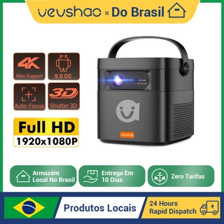 Projetor Portátil VEVSHAO V50 Com Bateria Recarregável | 1080P HD 500 ANSI Som 20W Filme Ao Ar Livre em Oferta na Shopee