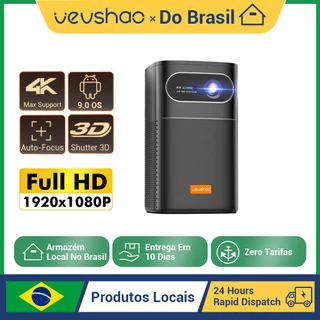 Projetor Externo VEVSHAO V30 1080P 4K Bateria Embutida 3D Foco Automático Portátil em Oferta na Shopee