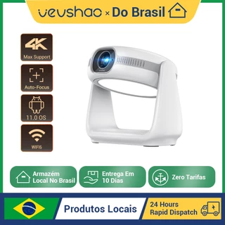 Vevshao A10 Smart Android 11.0 Projector Lamp Projetores portáteis com suporte ajustável