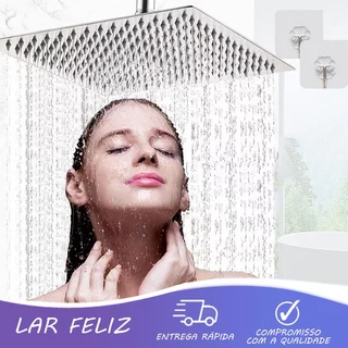 Ducha Chuveiro Slim Inox C/ Cano raia Facil Instalação  20x20CM