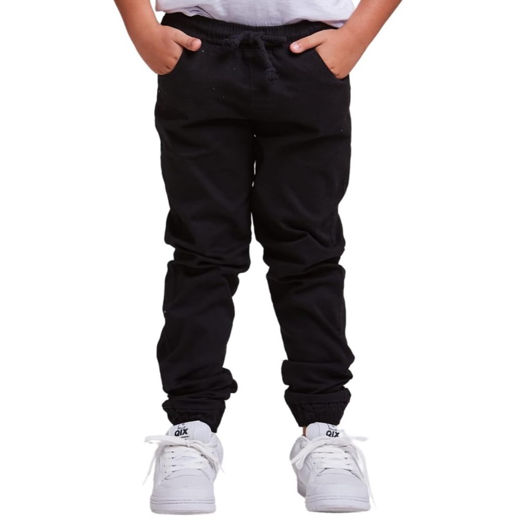 alça Infantil Jogger Jeans Sarja Menino Punho Elástico