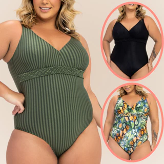 Maiô Banho de Mar Plus Size Classic Sem Bojo com Detalhe Trançado Moda Praia Uv Protection FPU 50+ em Oferta na Shopee