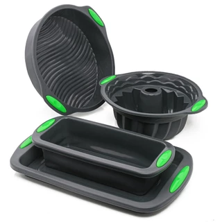 Conjunto de 4 Formas Para bolo Pães e Doces Material Silicone, Suporta Temperaturas de Até 220ºC