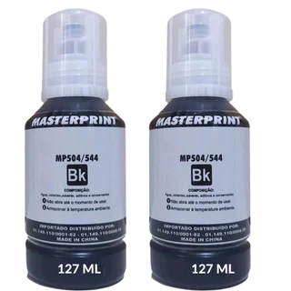 Kit 2 Refil de Tinta Preta Compatível Para Impressora L3110 L3150 L3210 L3250 T544 L1110 / L1210