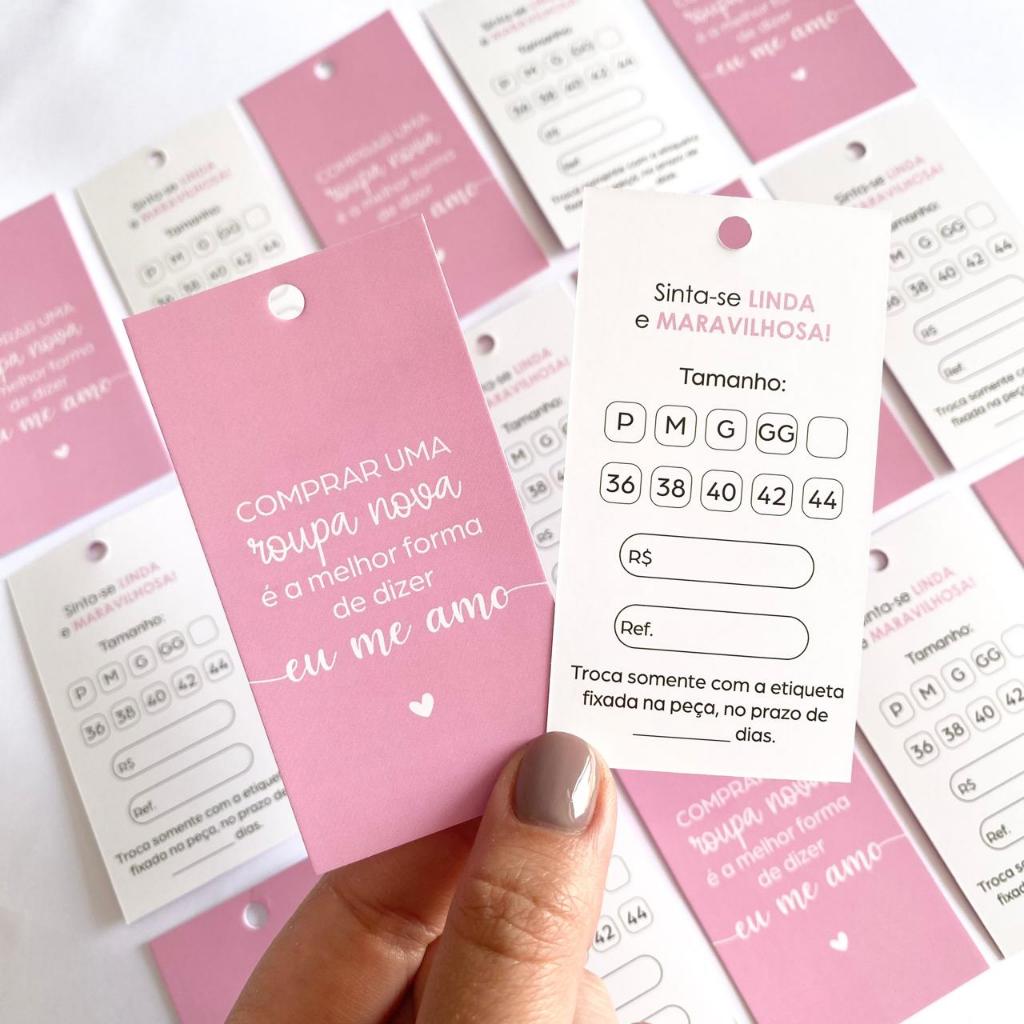 Tag Etiqueta Para roupas cor rosa a pronta entrega | Shopee Brasil