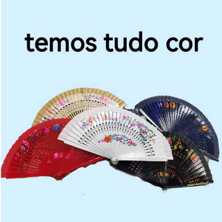 Leque de Madeira da China Pintado à Mão Dupla-face Unidade