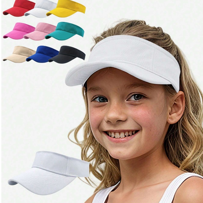 1 Peça chapéu de sol infantil com viseira ajustável para meninas, com alto rabo de cavalo, chapéu de tênis esportivo para meninos, corrida e golfe.