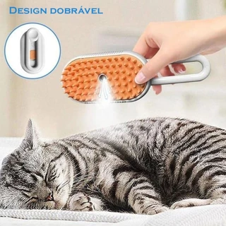 Escova A Vapor Para Gatos Cães 3 Em 1 Elétrica De Pêlos Pentes De Massagem Animais Remoção