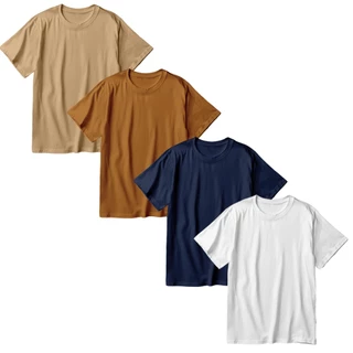 KIT 4 Camisetas Oversized em Algodão Premium Moda Streetwear