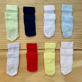Kit 6 Pares de Meia Lisa Para Bebê RN Poliamida Cores Variadas Menino e Menina